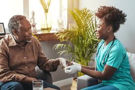 Caregiver with dementia patient